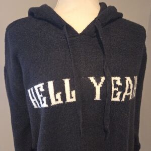 Torrid LoveSick Drop Shoulder Relaxed Fit Sweater Hoodie - Hell Yeah Black